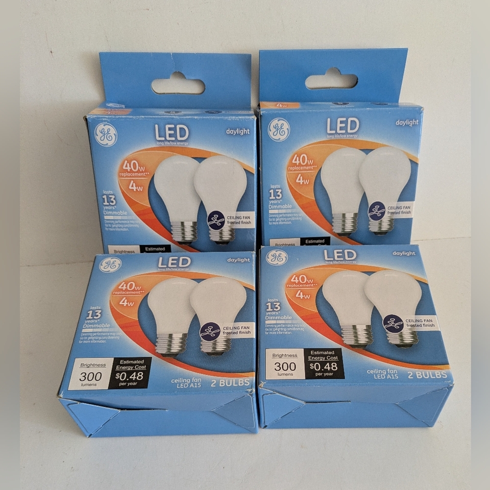 GE LED A15 Light Bulbs Bundle 8 Daylight White